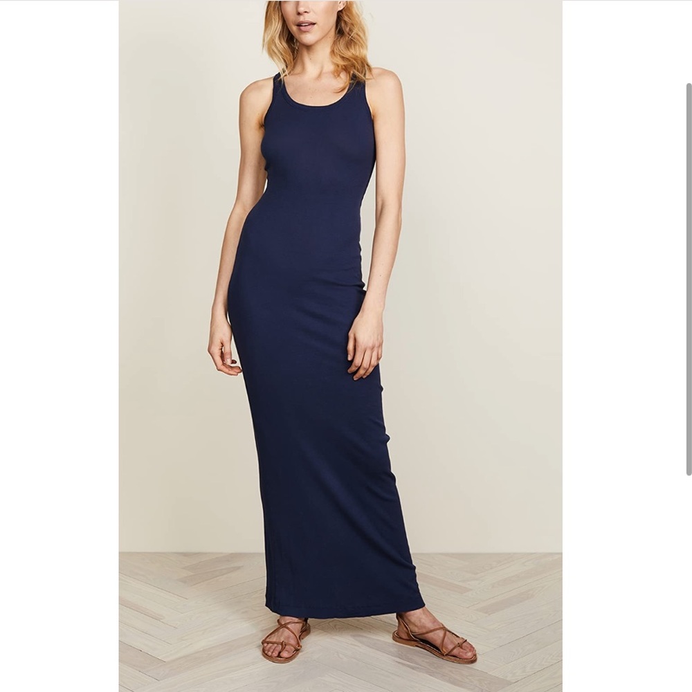 Splendid ribbed maxi dress in navy